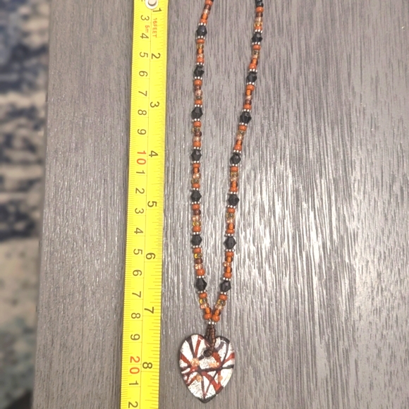 Vintage Murano Glass Heart Pendant With Red Jasper 925 Necklace and Bracelet Set - Picture 7 of 8